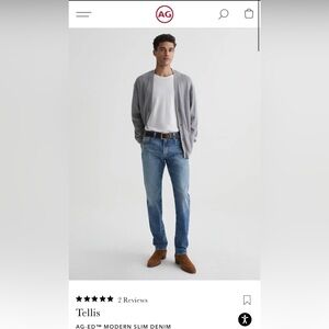 Ag Adriano Goldschmied The Tellis modern slim straight jeans 33